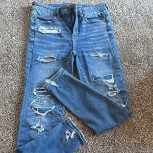 American Eagle Outfitters Blue Distressed Jeans